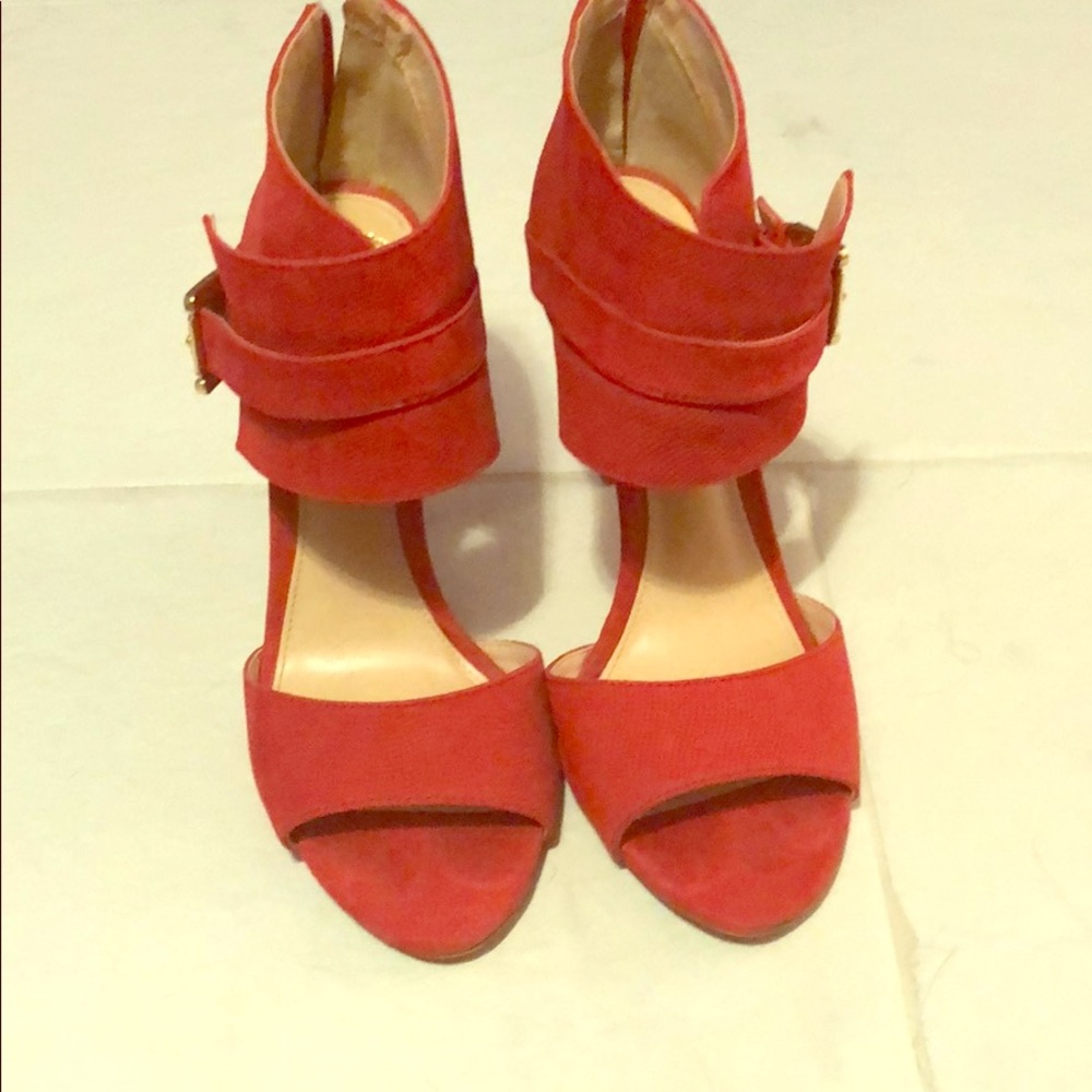 Red suede heels